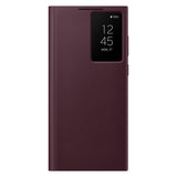 Official Samsung Smart View Flip Cover Burgundy Case - For Samsung Galaxy S22 Ultra (PE-0278)