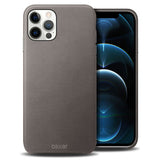 Olixar Genuine Leather iPhone 12 Pro Max Case - Grey (PE-0112)