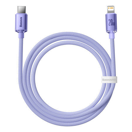 Baseus 20W 1.2m Crystal Shine USB-C to Lightning Cable - Purple (PE-0122)