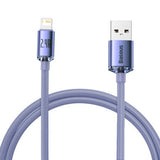 Baseus 1.2m Crystal Shine Fast Charging USB To Lightning Cable - Purple (PE-0123)