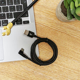 Olixar 1.5m USB-C Right Angled Braided Cable - Black (PE-0138)