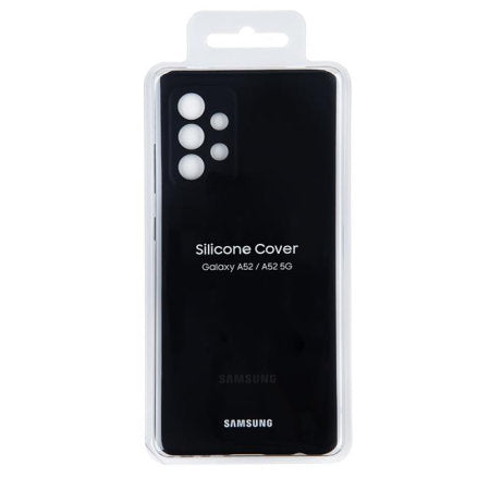 Official Samsung Galaxy Black Silicone Cover Case - For Samsung Galaxy A52 (PE-0276)