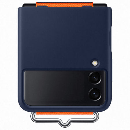 Official Samsung Galaxy Z Flip 3 Silicone Case With Strap - Navy (PE-0287)