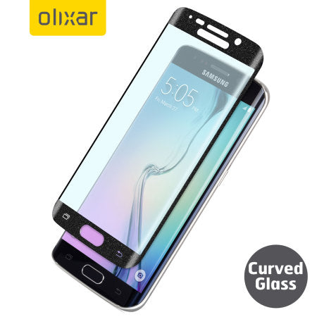 Olixar Samsung Galaxy S6 Edge Curved Glass Screen Protector - Black (PE-030)