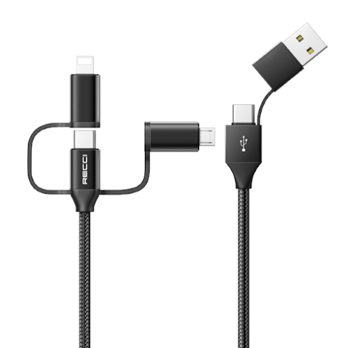 Recci RTC-T07 6 In 1 USB Cable (USB A / Type C to Type C / Micro / Lightning)