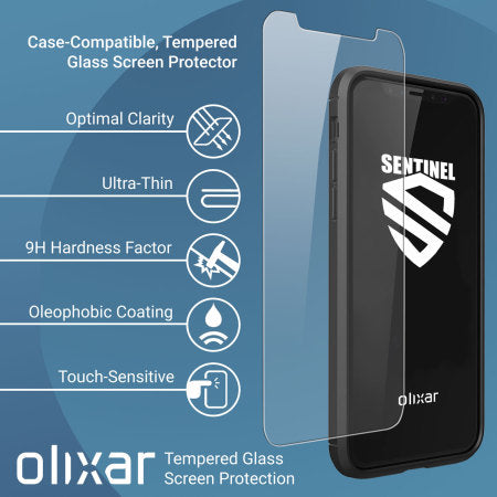 Olixar Sentinel iPhone X Case with Glass Screen Protector (PE-055)